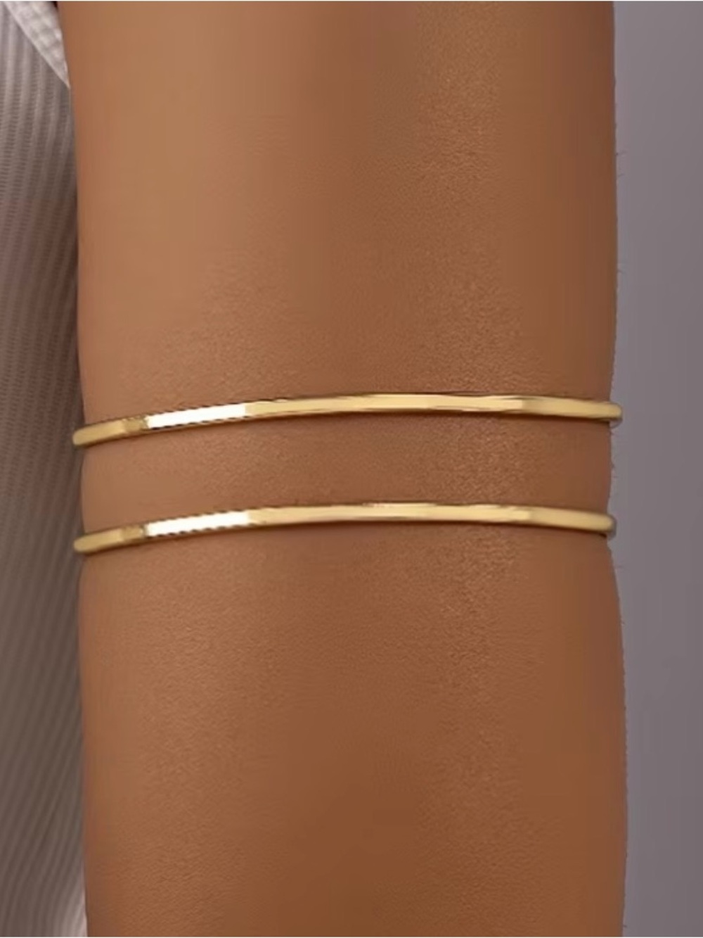 Gold Double Arm Cuff Bracelet - Women Jewelry